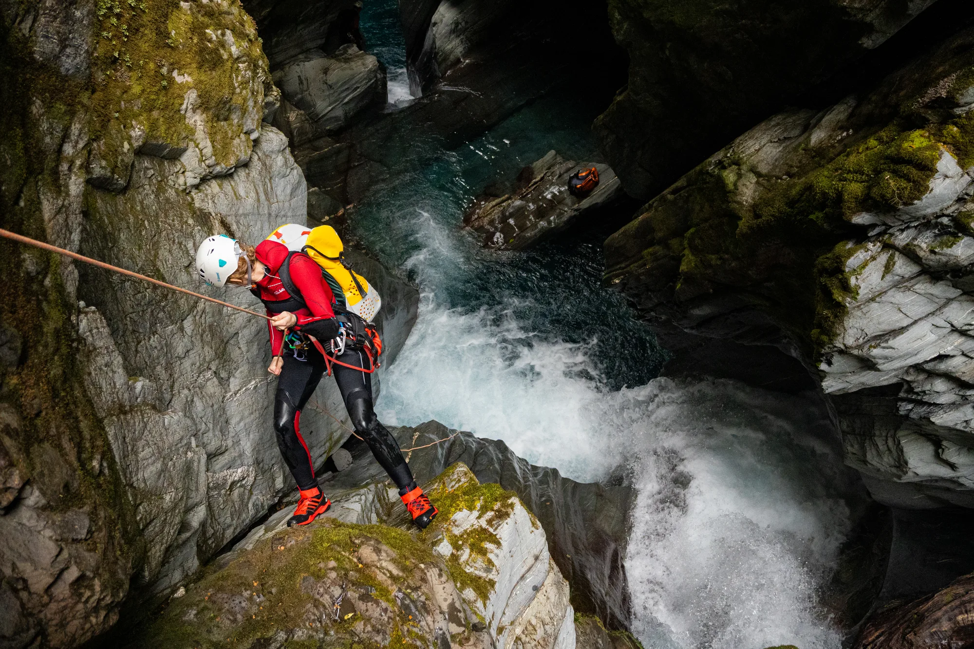 Expeditieteam in Ore Stream, Nieuw-Zeeland